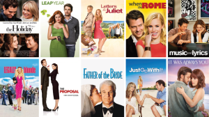Collection of romantic comedy movie posters